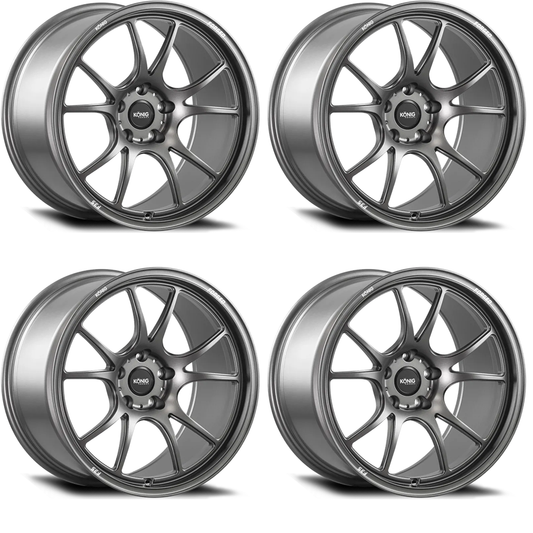 (set of 4) Konig F3S Satin Charcoal | 18x10.5" +44mm | 5x130mm Wheels