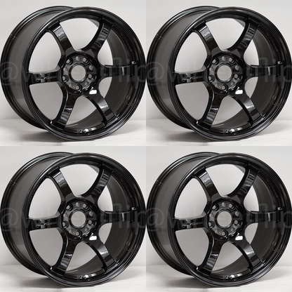 (set of 4) Gram Lights 57DR 15x8 +35 4x100 Glossy Black