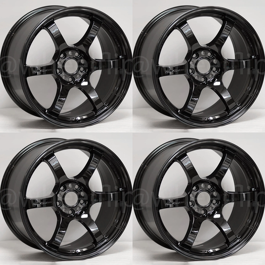 (set of 4) Gram Lights 57DR 15x8 +35 4x100 Glossy Black