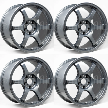 (set of 4) Gram Lights 57DR 17x9 +38 5x100 Gun Blue 2