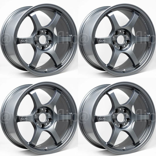 (set of 4) Gram Lights 57DR 17x9 +38 5x100 Gun Blue 2