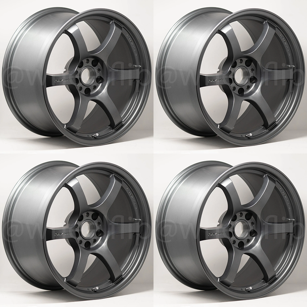 (set of 4) Gram Lights 57DR 18x10.5 +12 5x114.3 Gun Blue 2