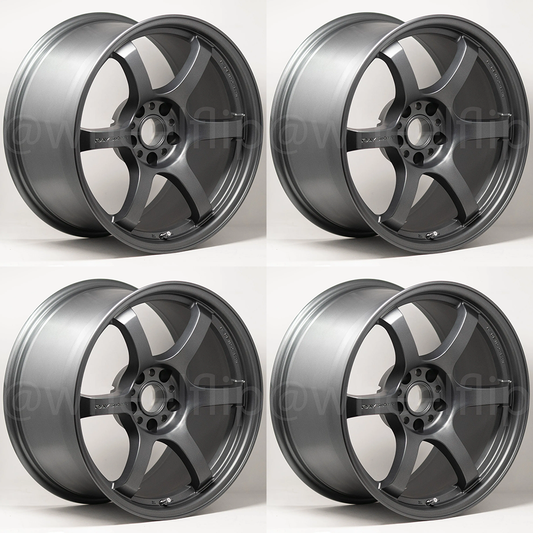 (set of 4) Gram Lights 57DR 18x10.5 +12 5x114.3 Gun Blue 2