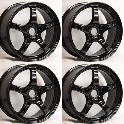 (set of 4) Gram Lights 57CR 19x9.5 +25 5x114.3 Glossy Black