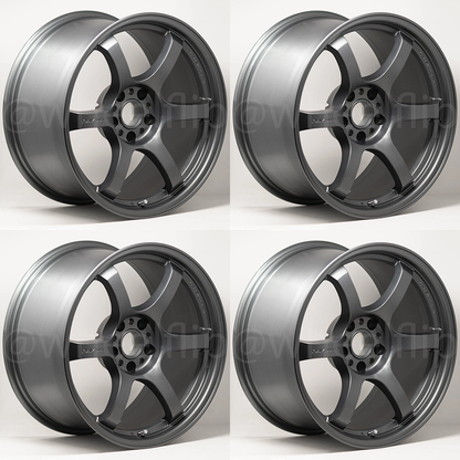 (set of 4) Gram Lights 57DR 18x10.5 +22 5x114.3 Gun Blue 2