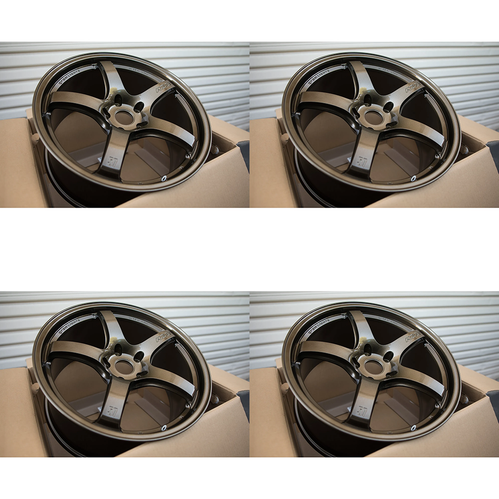 (set of 4) Gram Lights 57CR 18x9.5 +38 5x114.3 Almite Gold