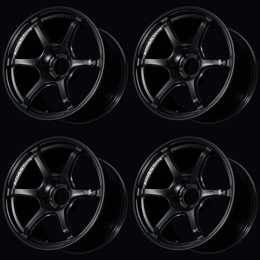 (set of 4) Advan RG-4 Semi Gloss Black | 17x8" +54mm | 5x114.3mm Wheel