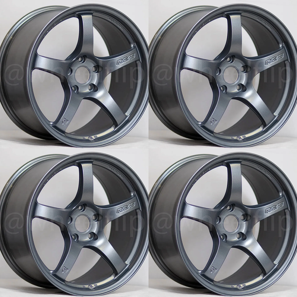 (set of 4) Gram Lights 57CR 18x9.5 +38 5x100 Gun Blue 2