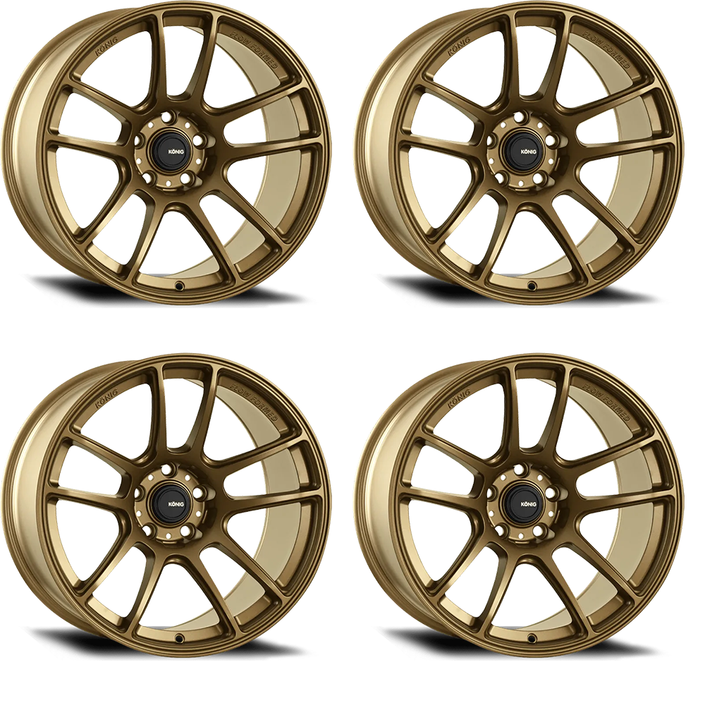 (set of 4) Konig Heliogram Matte Bronze | 15x7" +35mm | 4x100mm Wheels