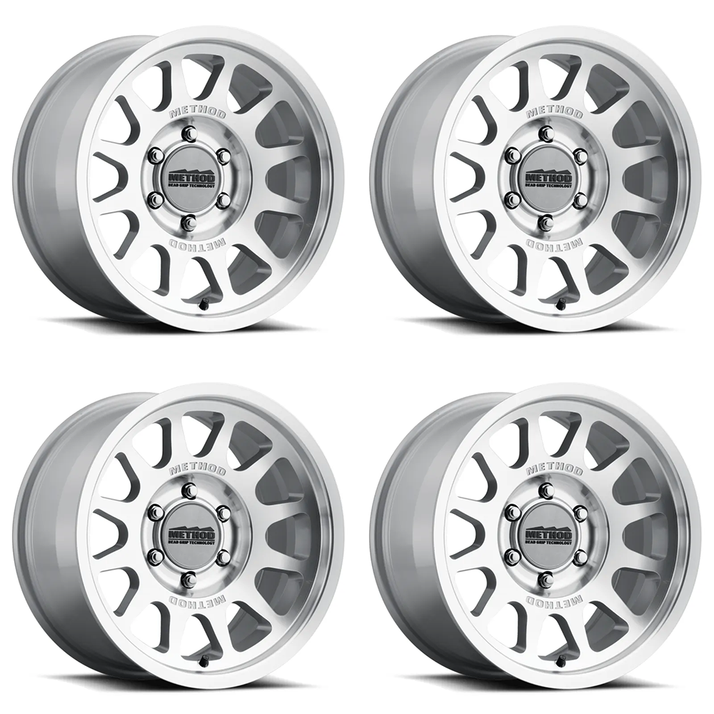 (set of 4) Method Wheels MR703 Machined Clear Coat | 17x9" -12mm | 6x5.5mm Wheel