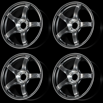 (set of 4) Advan TC-4 SE Racing Hyper Black/Diamond Cut | 17x8" +45mm | 5x114.3mm Wheel