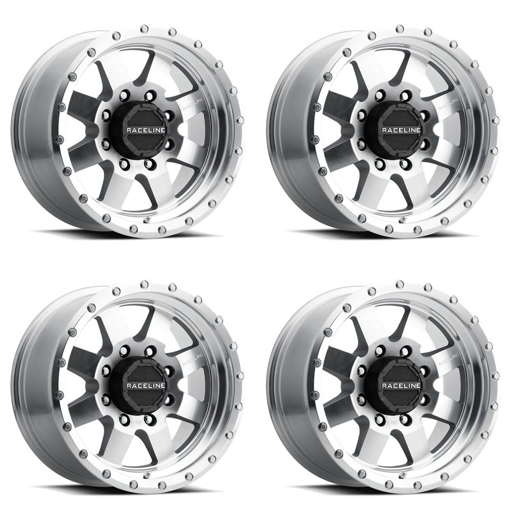 (set of 4) Raceline 935 Defender Machined | 17x9" +0mm | 6x139.7mm Wheel