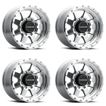 (set of 4) Raceline 935 Defender Machined | 17x9" +0mm | 6x139.7mm Wheel