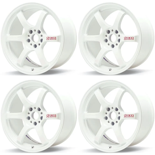 (set of 4) Gram Lights 57DR Champion White | 15x8.0" +28mm | 4x100mm Wheel