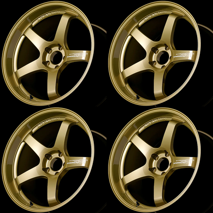 (set of 4) Advan GT for Porsche Racing Gold Metallic | 18x9" +46mm | 5x130mm Wheel