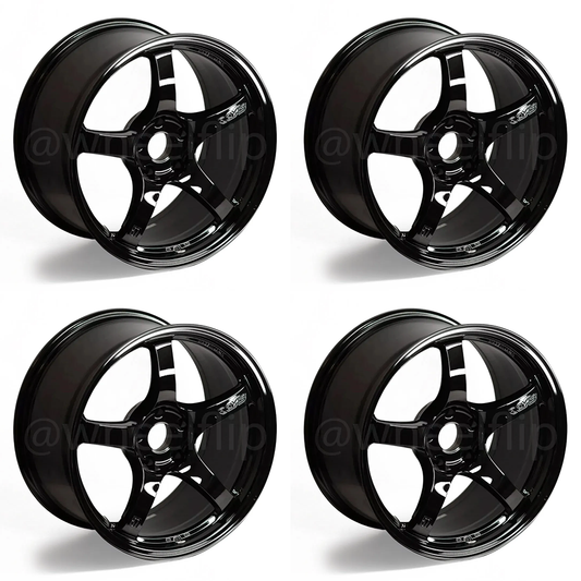 (set of 4) Gram Lights 57CR Glossy Black | 18x8.5" +45mm | 5x100mm Wheel
