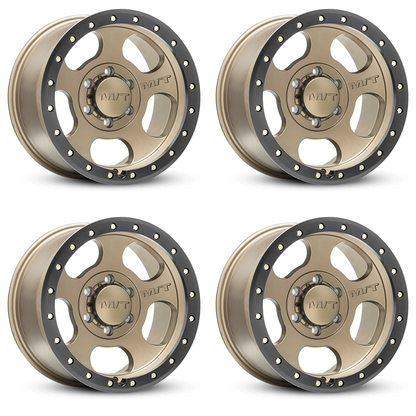 (set of 4) Mickey Thompson Canyon Pro Satin Bronze/Black Lip | 18x9" -12mm | 5x5.0mm Wheels