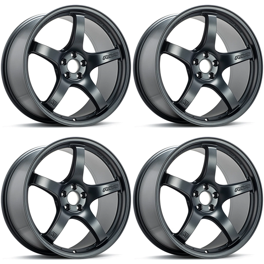 (set of 4) Gram Lights 57CR Gun Blue 2 | 18x9.5" +12mm | 5x114.3mm Wheel