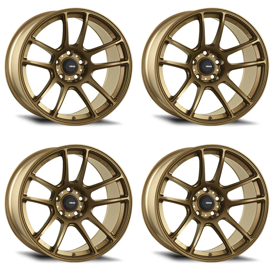 (set of 4) Konig Heliogram Matte Bronze | 18x8.5" +42mm | 5x108mm Wheels