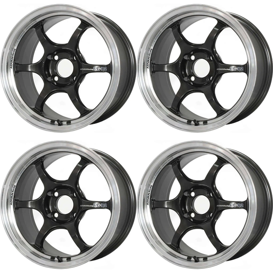 (set of 4) Advan RG-D2 Machining/Black Gunmetallic | 15x8" +35mm | 4x100mm Wheel