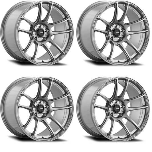 (set of 4) Konig Heliogram Titanium Metallic | 18x8.5" +42mm | 5x108mm Wheels