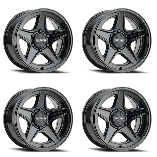 (set of 4) Method Wheels MR319 Gloss Black | 18x8.5" +40mm | 6x135mm Wheel