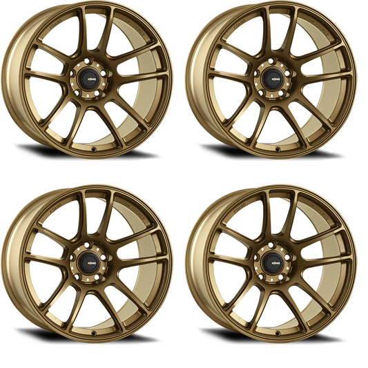(set of 4) Konig Heliogram Matte Bronze | 18x8.5" +42mm | 5x112mm Wheels