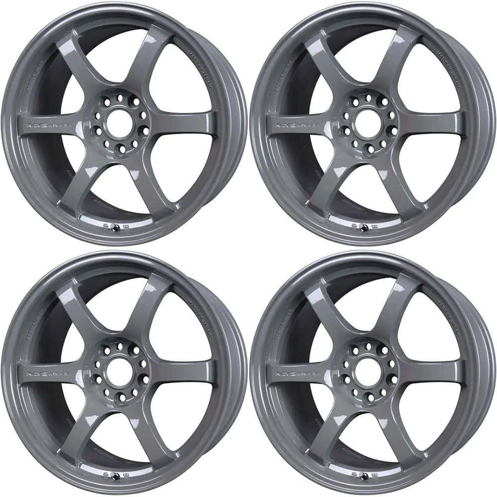 (set of 4) Gram Lights 57DR Glossy Gray | 18x9.5" +38mm | 5x100mm Wheel