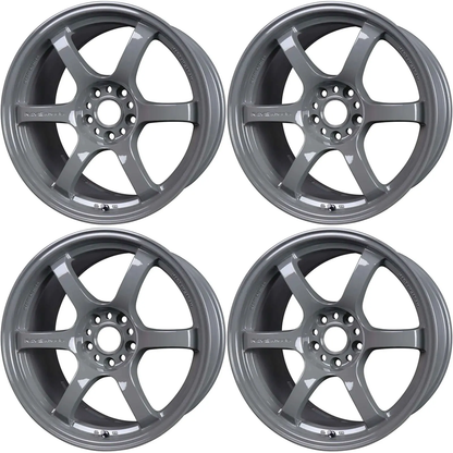 (set of 4) Gram Lights 57DR Glossy Gray | 18x9.5" +38mm | 5x100mm Wheel