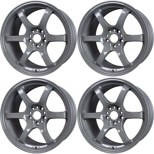 (set of 4) Gram Lights 57DR Glossy Gray | 18x9.5" +38mm | 5x100mm Wheel
