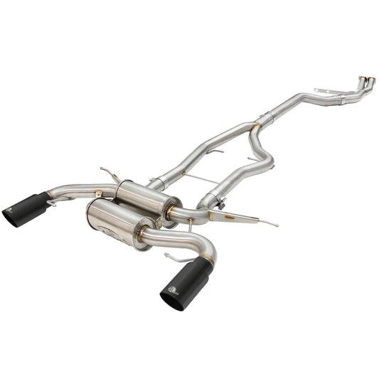 aFe 3in to 2.5in SS Cat-Back Exhaust w/ Black Tip | BMW 335i (E90/E92) (11-13) (49-36328-B)