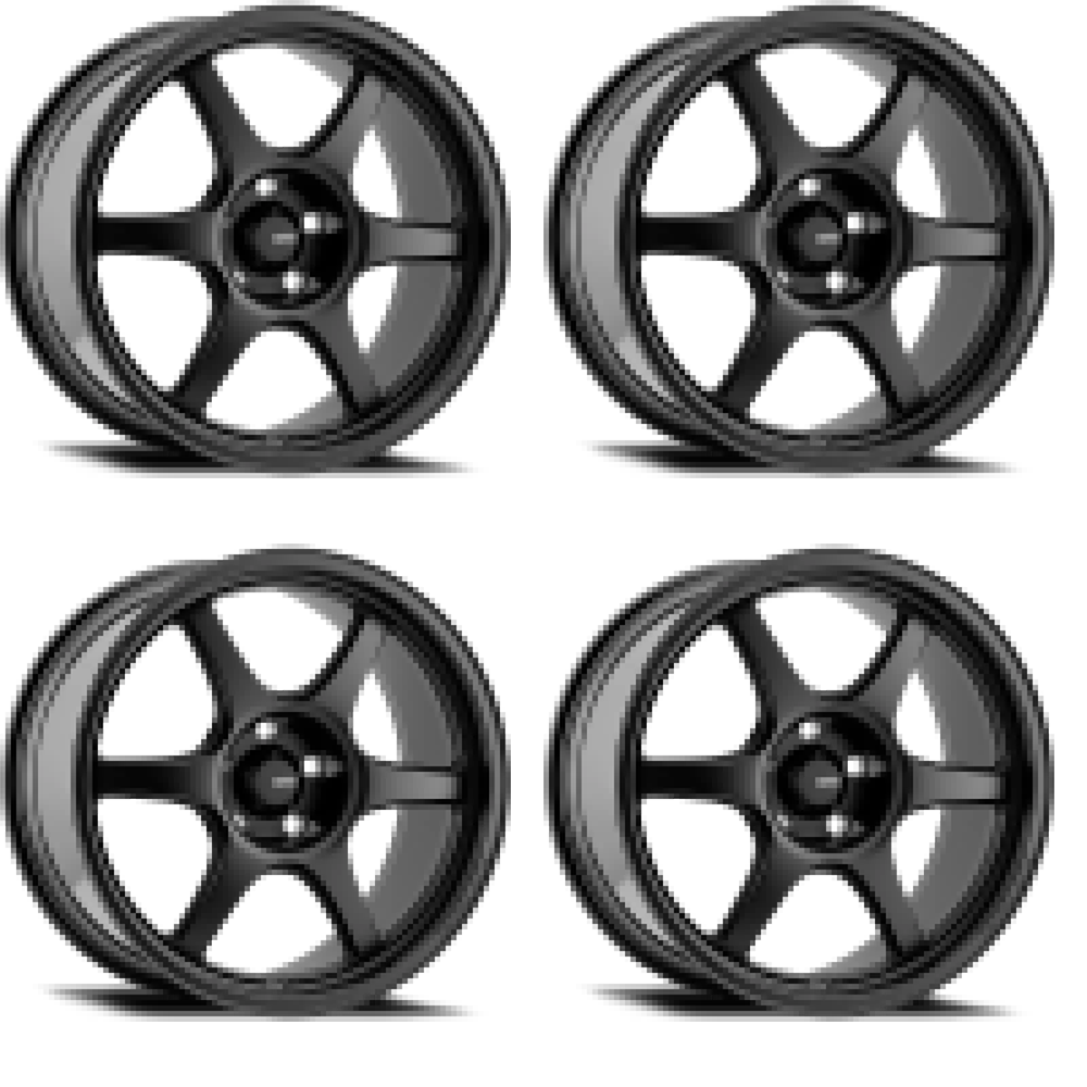 (set of 4) Konig Hexaform Matte Black | 15x8" +25mm | 4x100mm Wheels