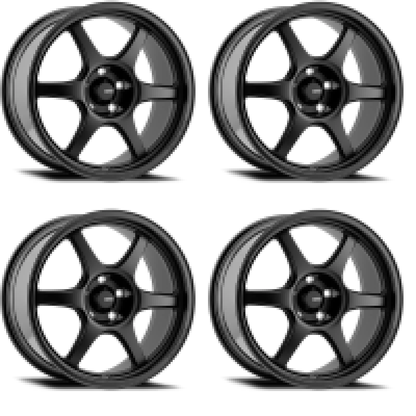 (set of 4) Konig Hexaform Matte Black | 15x8" +25mm | 4x100mm Wheels