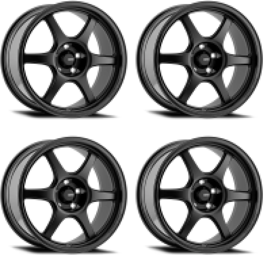 (set of 4) Konig Hexaform Matte Black | 15x8" +25mm | 4x100mm Wheels