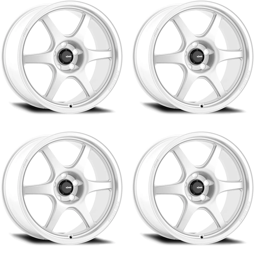 (set of 4) Konig Hexaform Gloss White | 18x8.5" +43mm | 5x114.3mm Wheels