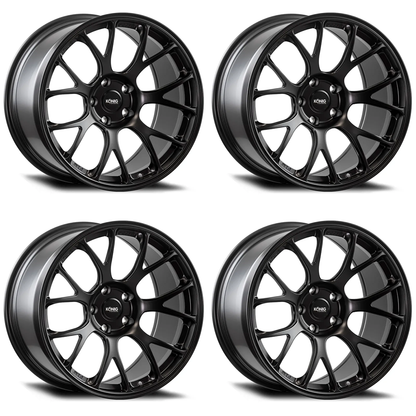 (set of 4) Konig F1M Satin Black | 18x8.5" +35mm | 5x120mm Wheel