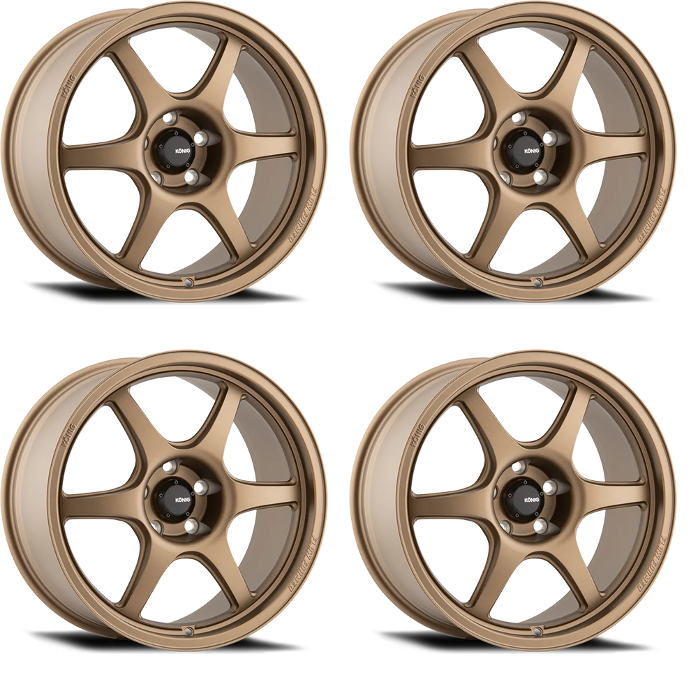 (set of 4) Konig Hexaform Matte Bronze | 18x10.5" +18mm | 5x114.3mm Wheels