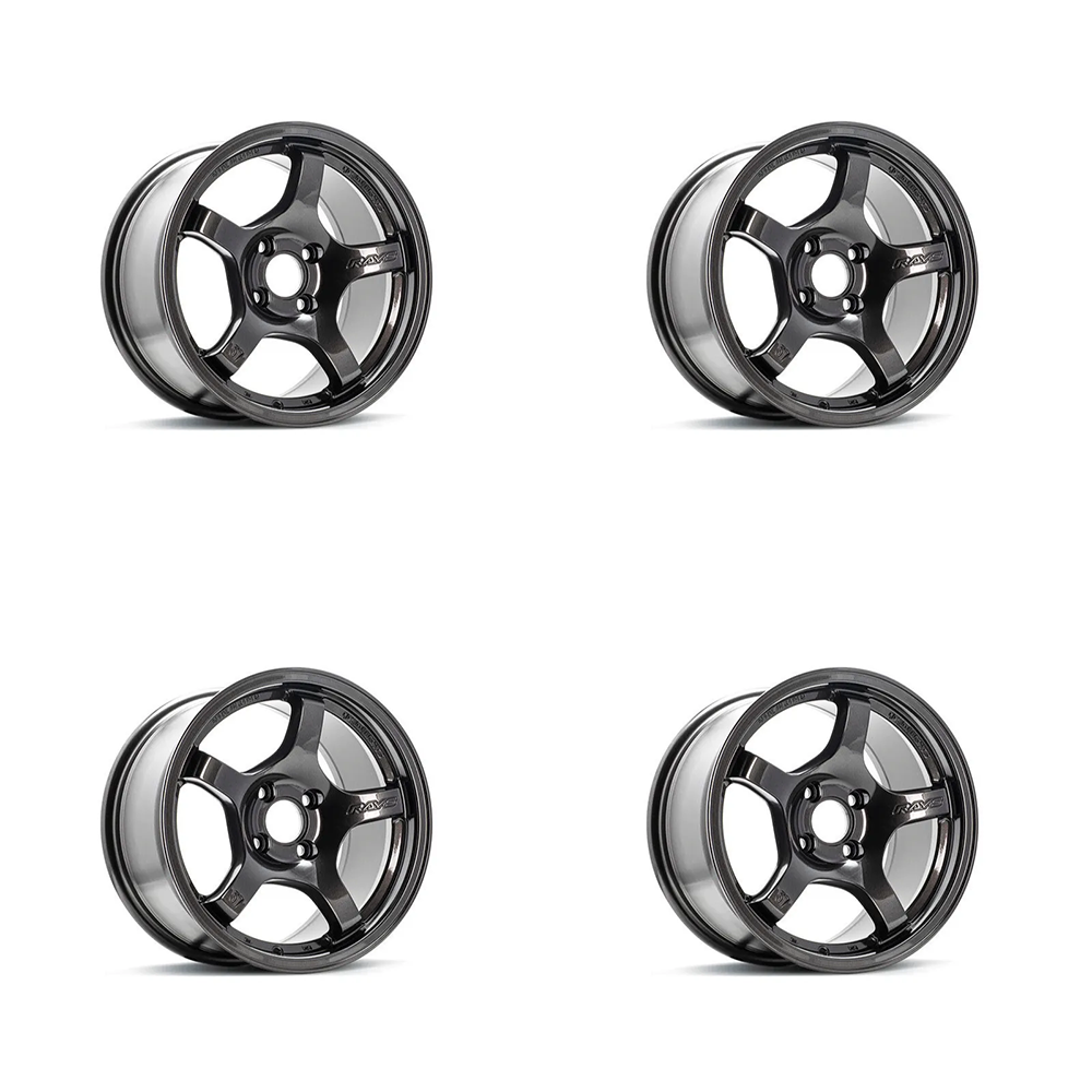 (set of 4) Gram Lights 57CR Super Dark Gunmetal | 15x8.0" +28mm | 4x100mm Wheel