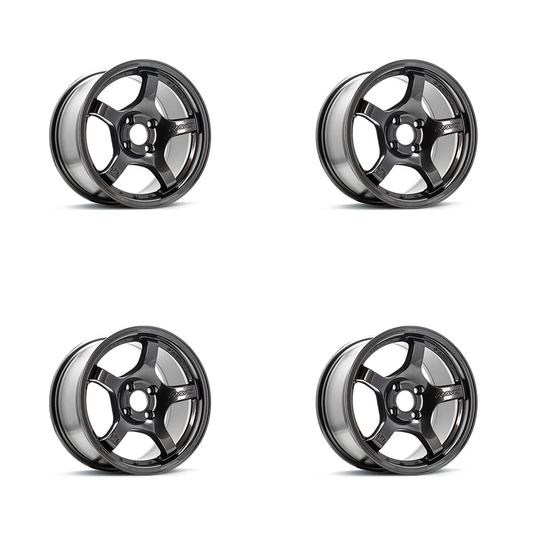 (set of 4) Gram Lights 57CR Super Dark Gunmetal | 15x8.0" +28mm | 4x100mm Wheel