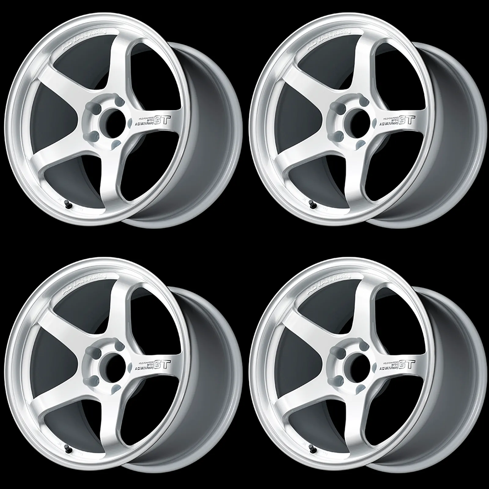 (set of 4) Advan GT Beyond Racing White | 18x9.5" +22mm | 5x120mm Wheel