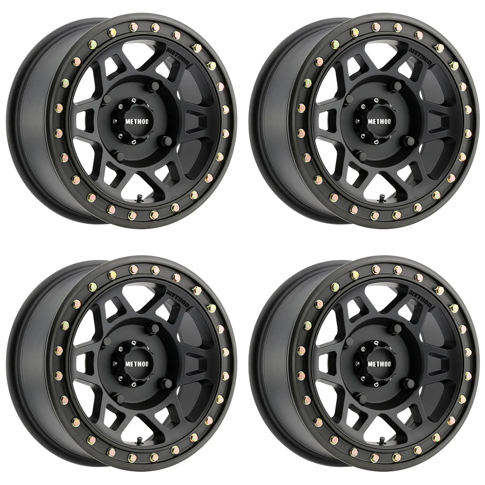 (set of 4) Method Wheels MR405 Matte Black | 15x7" +38mm | 4x156mm Wheel