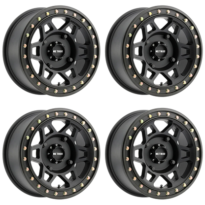 (set of 4) Method Wheels MR405 Matte Black | 15x7" +38mm | 4x156mm Wheel