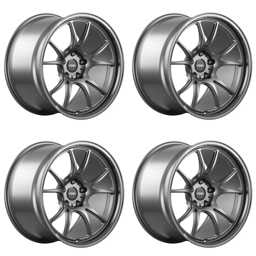 (set of 4) Konig F3S Satin Charcoal | 19x9" +48mm | 5x130mm Wheel
