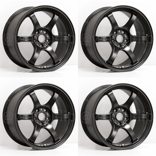(set of 4) Gram Lights 57DR Semi Gloss Black | 19x9.5" +25mm | 5x112mm Wheel