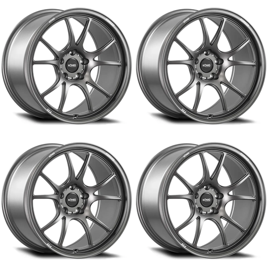 (set of 4) Konig F3S Satin Charcoal | 18x9.5" +44mm | 5x120mm Wheel