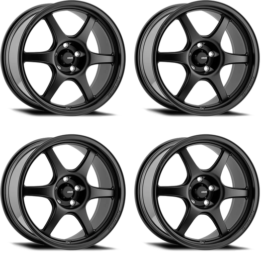 (set of 4) Konig Hexaform Matte Black | 18x8.5" +43mm | 5x108mm Wheels