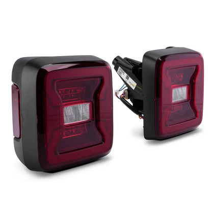 Raxiom 18-22 Jeep Wrangler JL LED Tail Lights | Black Housing Red Lens (J132754-JL)