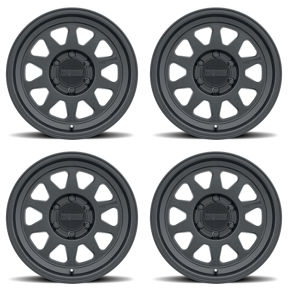 (set of 4) Method Wheels MR316 Matte Black | 17x8" +25mm | 6x135mm Wheel