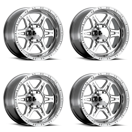 (set of 4) Raceline 886 Renegade Polished | 17x9" +0mm | 5x127mm Wheel