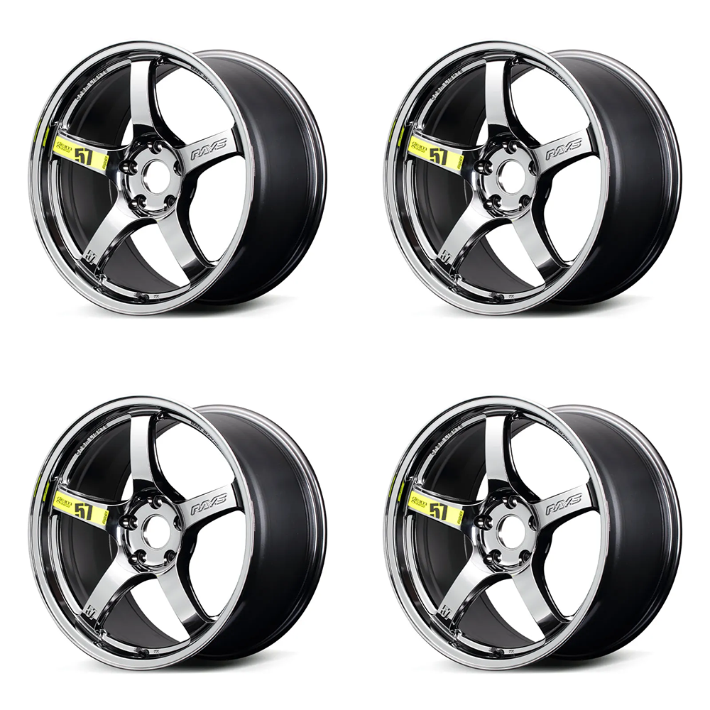 (set of 4) Gram Lights 57CR Rays Black Metal Coat | 17x7.0" +38mm | 5x114.3mm Wheel
